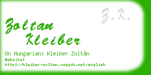 zoltan kleiber business card