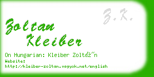 zoltan kleiber business card